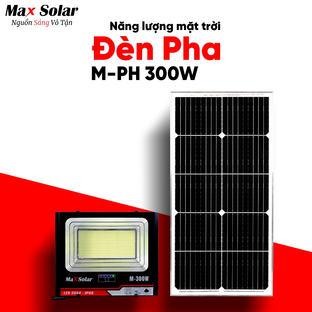 Đèn pha năng lượng mặt trời M-PH 300W Maxsolar