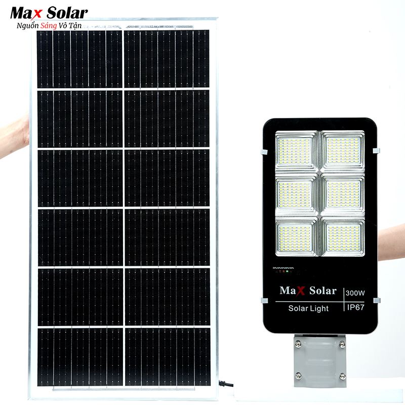 Đèn năng lượng mặt trời chế tác từ nhôm bền đẹp, chắc chắn