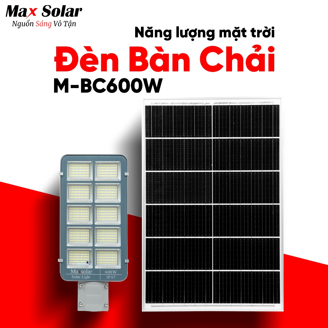 Đèn đường năng lượng mặt trời bàn chải M-BC 600W Maxsolar