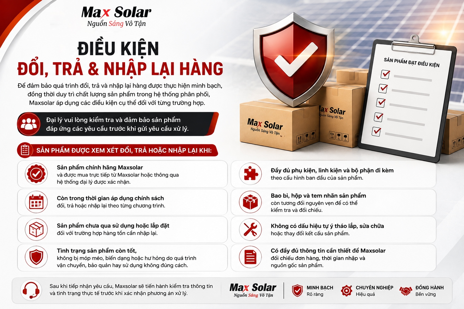 Điều Kiện Đổi, Trả & Nhập Lại Hàng